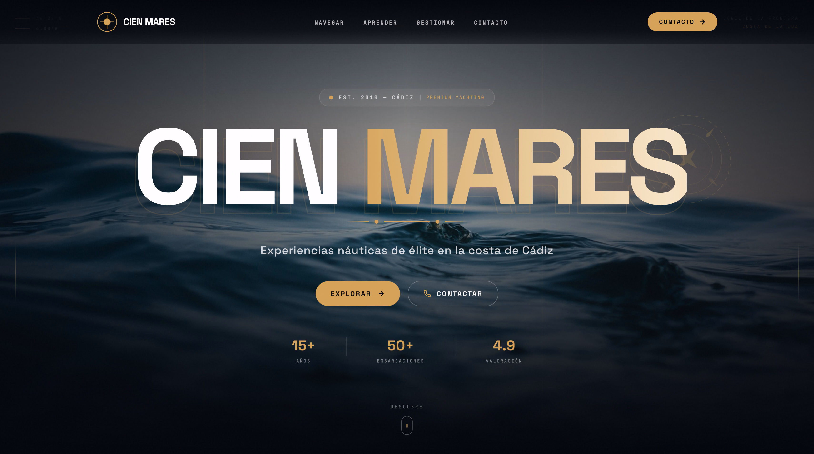 Portada de Cien Mares con el titular sobre una fotografía de mar