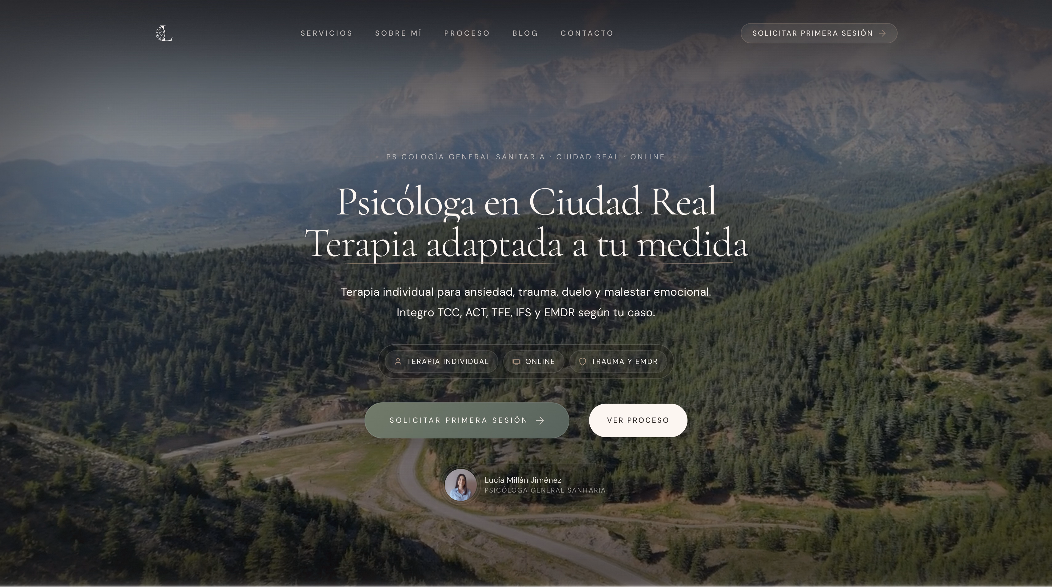 Portada de Lucía Millán Psicología con el titular de psicóloga en Ciudad Real